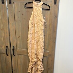 Elegant Lace Halter Dress